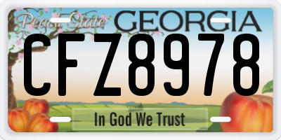 GA license plate CFZ8978