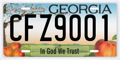 GA license plate CFZ9001
