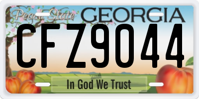 GA license plate CFZ9044