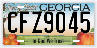 GA license plate CFZ9045