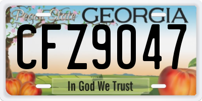 GA license plate CFZ9047