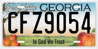 GA license plate CFZ9054