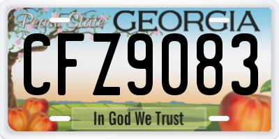 GA license plate CFZ9083