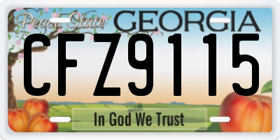 GA license plate CFZ9115