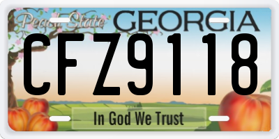 GA license plate CFZ9118