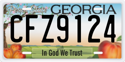GA license plate CFZ9124