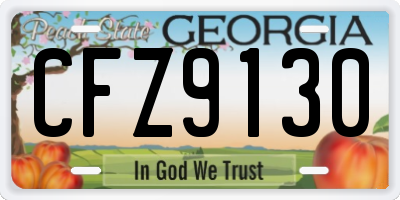 GA license plate CFZ9130