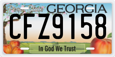 GA license plate CFZ9158