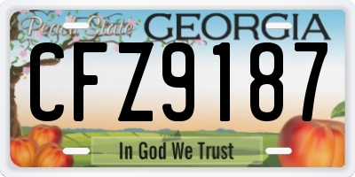 GA license plate CFZ9187