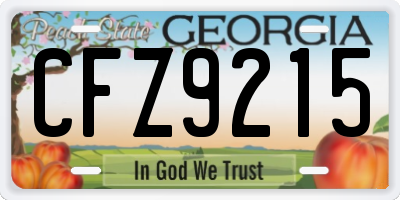 GA license plate CFZ9215
