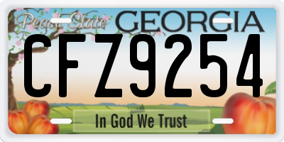 GA license plate CFZ9254