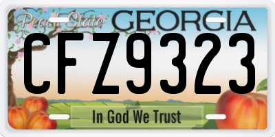 GA license plate CFZ9323