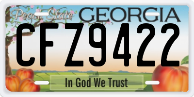 GA license plate CFZ9422