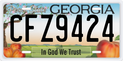 GA license plate CFZ9424