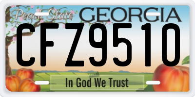 GA license plate CFZ9510