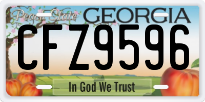 GA license plate CFZ9596