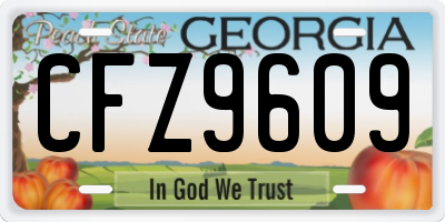 GA license plate CFZ9609