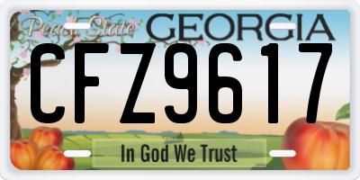GA license plate CFZ9617
