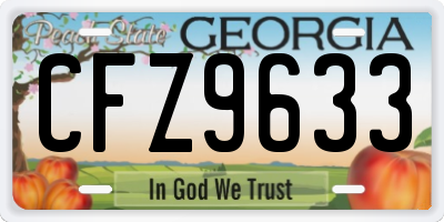 GA license plate CFZ9633