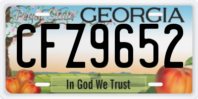 GA license plate CFZ9652