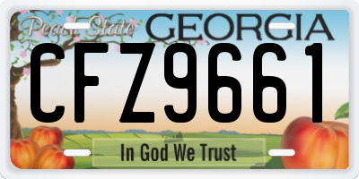 GA license plate CFZ9661