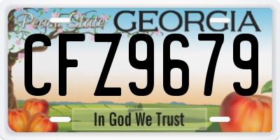 GA license plate CFZ9679