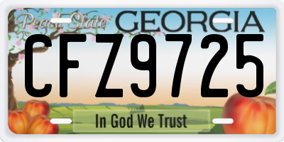 GA license plate CFZ9725