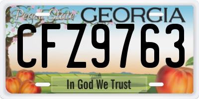 GA license plate CFZ9763