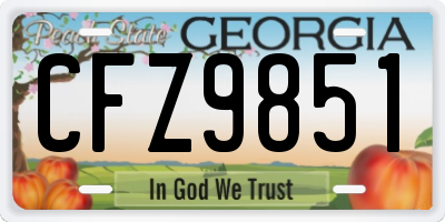 GA license plate CFZ9851