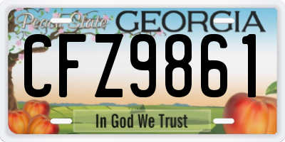 GA license plate CFZ9861