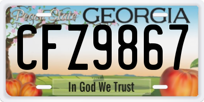 GA license plate CFZ9867