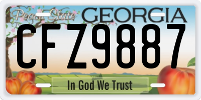 GA license plate CFZ9887