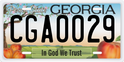 GA license plate CGA0029