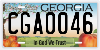 GA license plate CGA0046