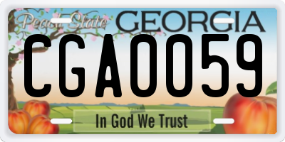 GA license plate CGA0059