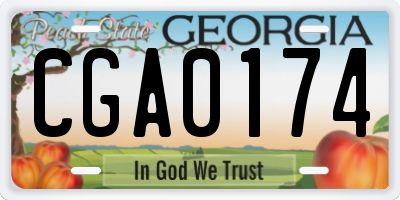 GA license plate CGA0174