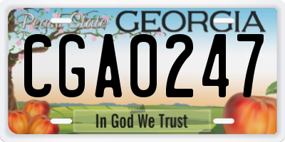 GA license plate CGA0247