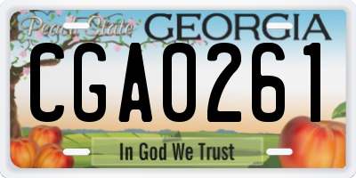 GA license plate CGA0261