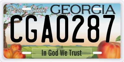 GA license plate CGA0287