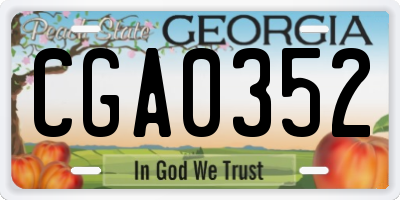GA license plate CGA0352