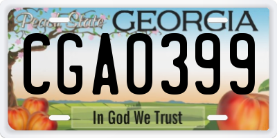 GA license plate CGA0399