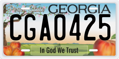 GA license plate CGA0425