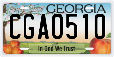 GA license plate CGA0510