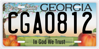 GA license plate CGA0812
