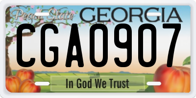GA license plate CGA0907