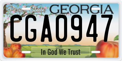 GA license plate CGA0947