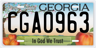 GA license plate CGA0963