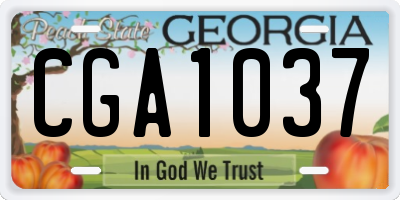 GA license plate CGA1037
