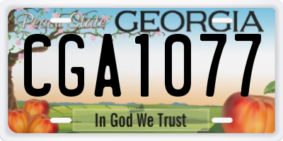 GA license plate CGA1077