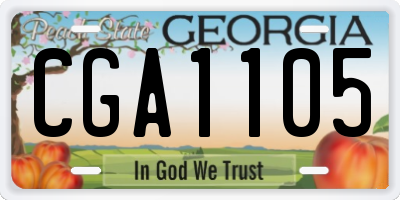 GA license plate CGA1105